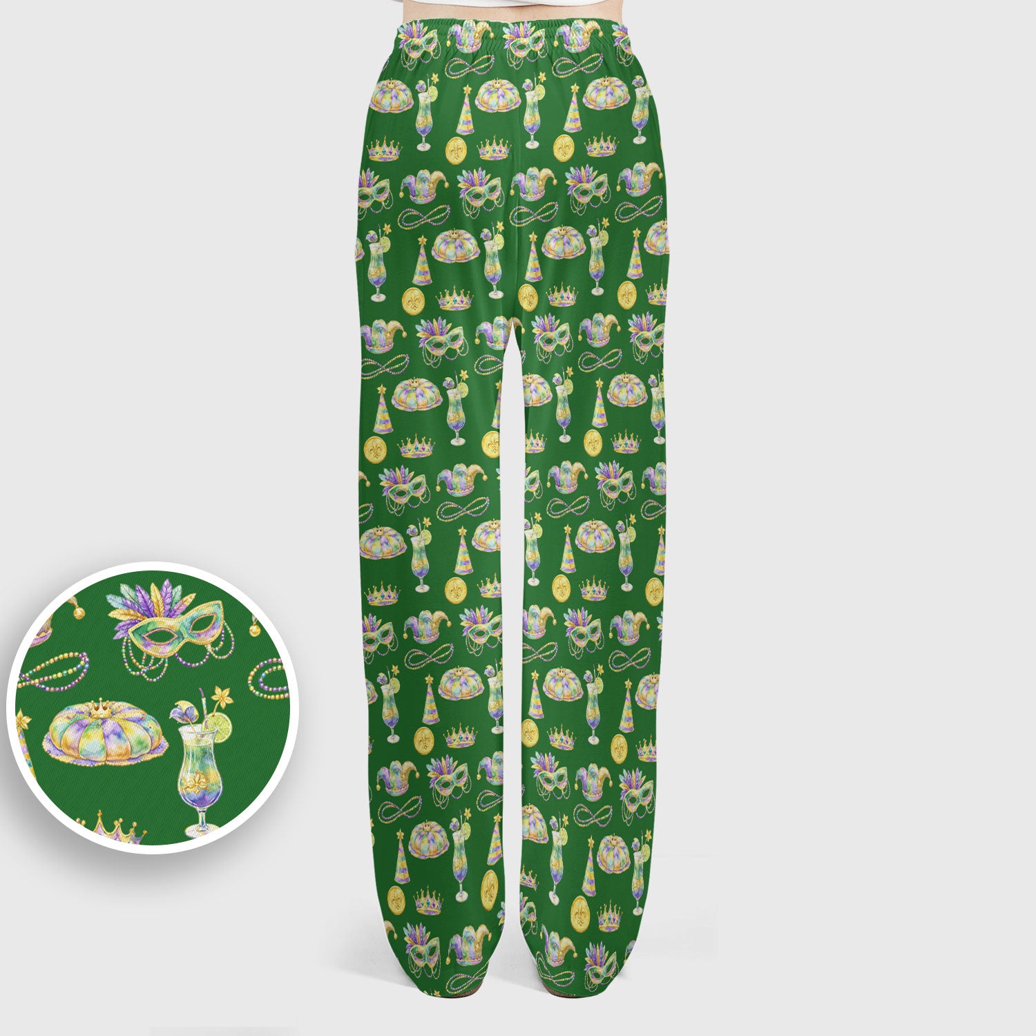 Mardi Gras Mask Scrub Set, Elegant Carnival Pattern Nurse Shirt For Women, Breathable Fabrics Nursing Uniform
