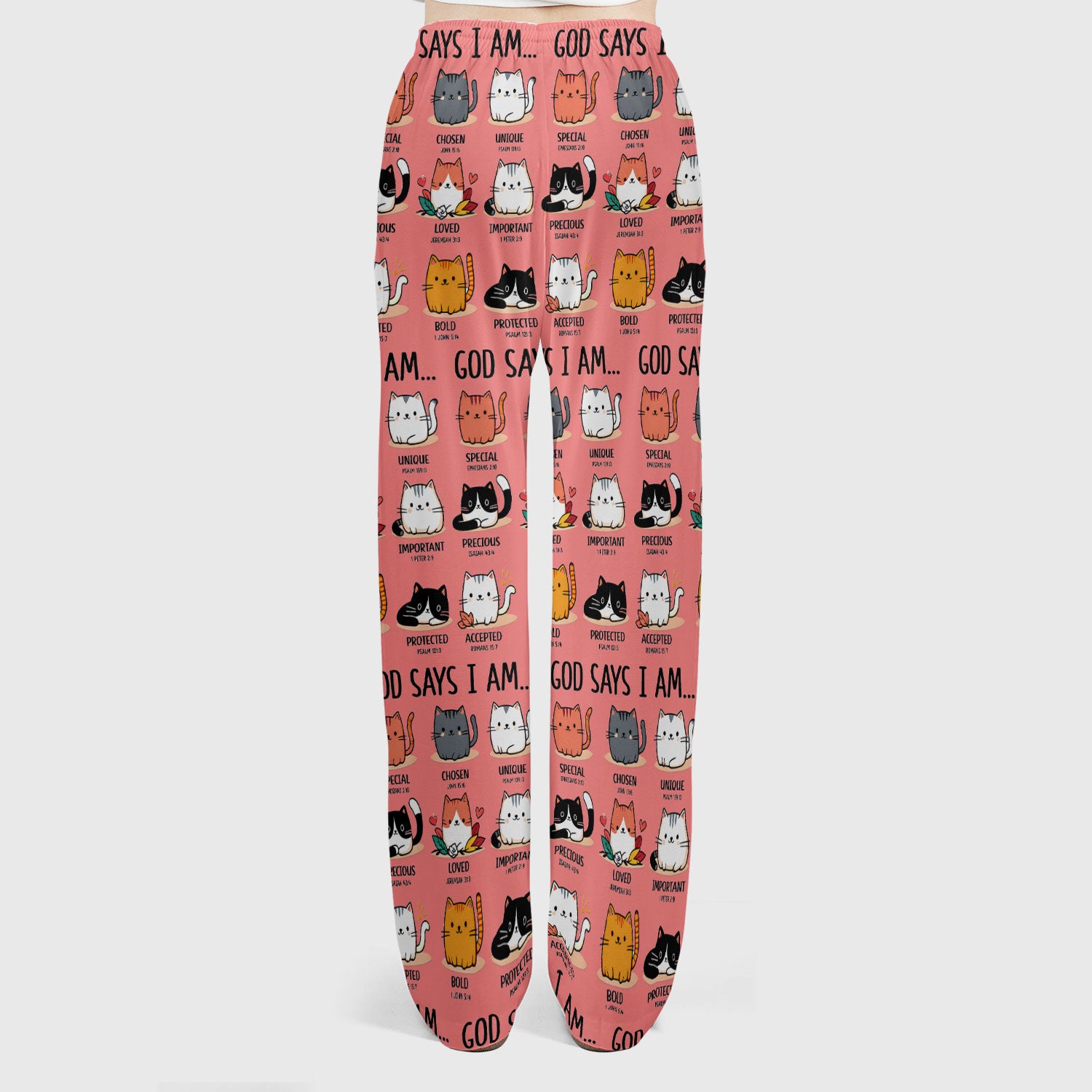 Cute Christian Cat God Says I Am Women's Scrub Set, Breathable Med Uniform
