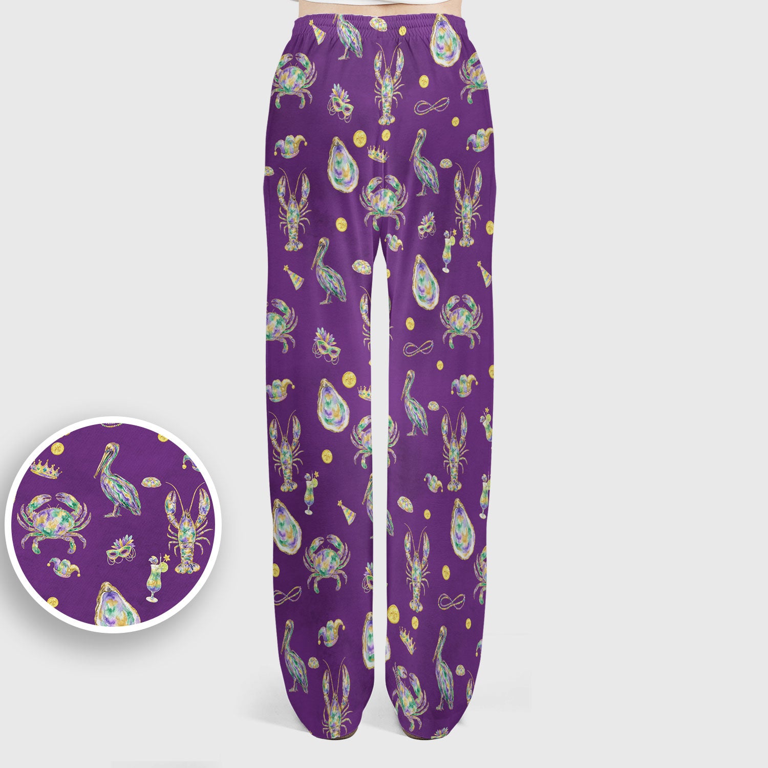 Mardi Gras Seafood Nurse Scrub Set, Comfortable Uniform Scrubs For Nursing