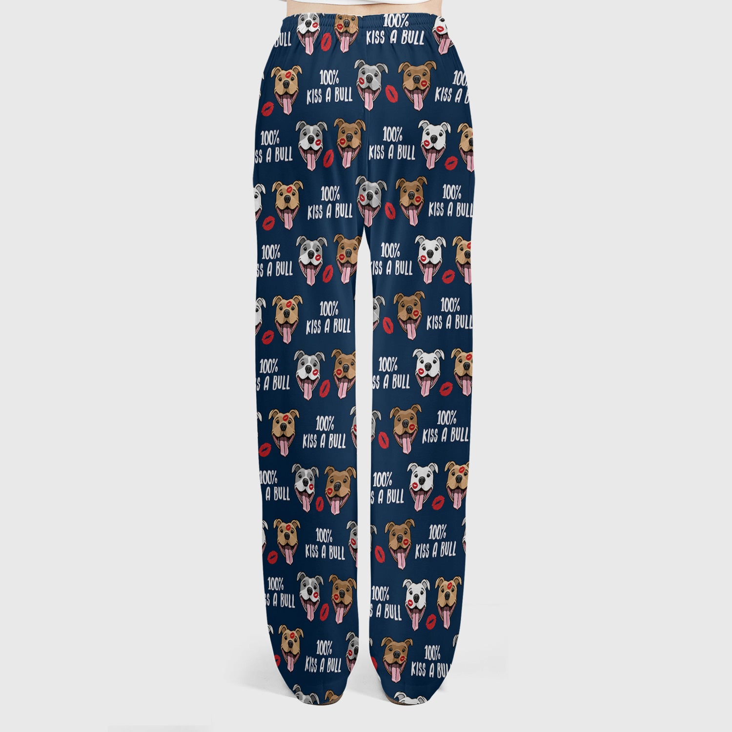 Kiss A Bull Pitbull Print Scrub Set, Scrub Pants and V Neck Top