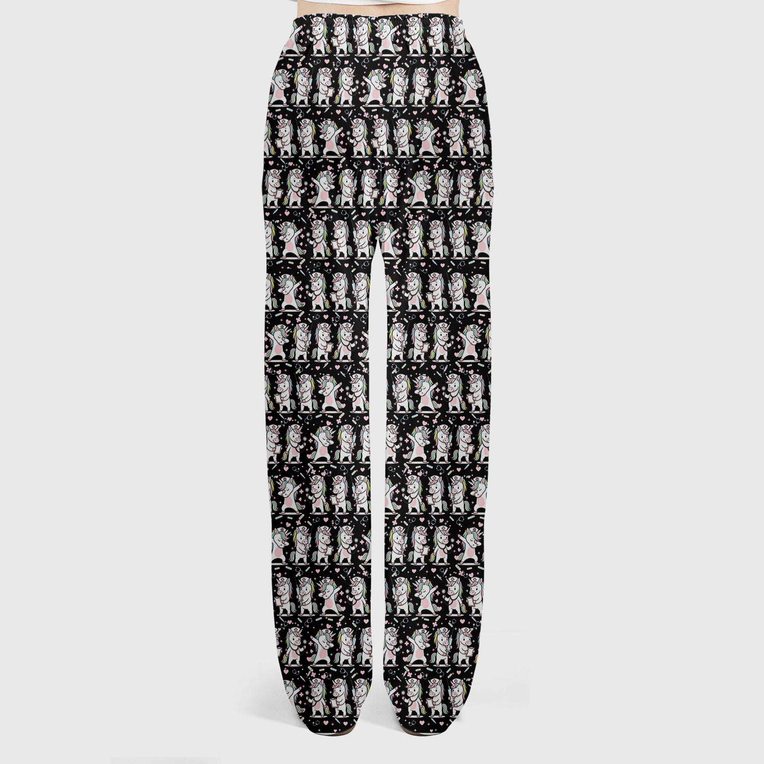 Cute Unicorn Nurse Scrub Set, Playful Medical Cartoon Nursing Shirt, Breathable Fabrics Nurse Uniform