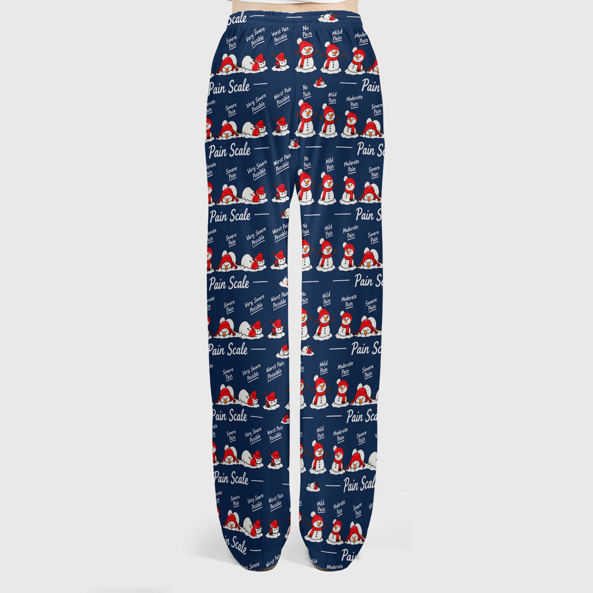 Funny Christmas Snowman Pain Scale Scrub Set, Scrub Pants and V Neck Top