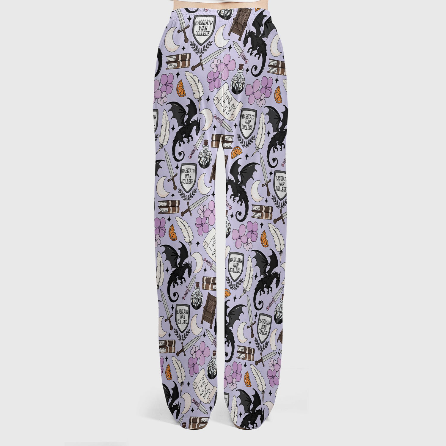 Spooky Gothic Fantasy Dragon Pattern Scrub Set, Scrub Pants and V Neck Top
