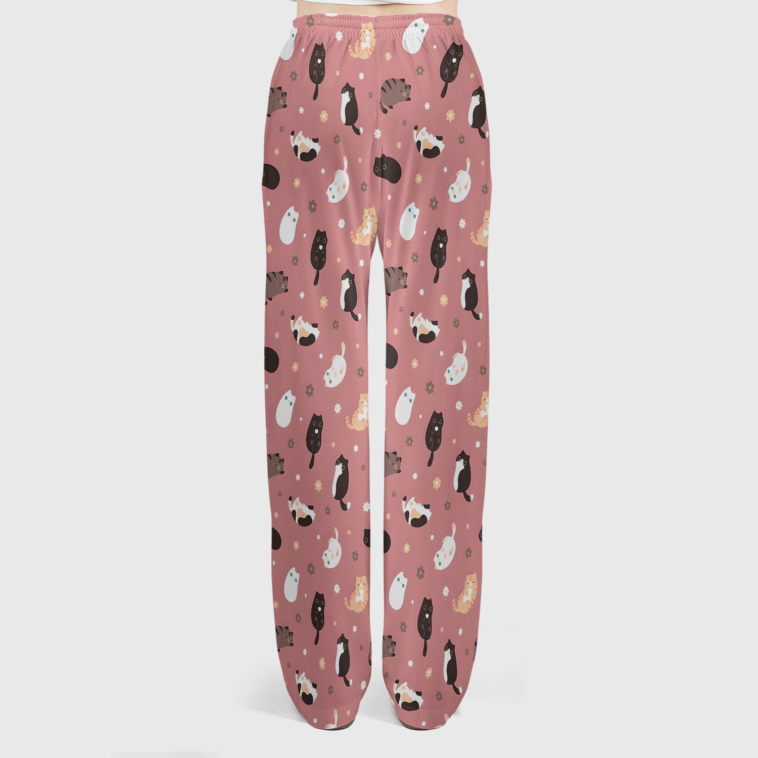 Adorable Kitty Nurse Pattern Scrub Set, Scrub Pants and V Neck Top