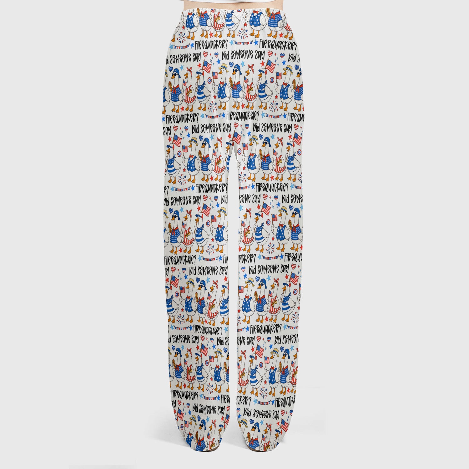 Funny Patriotic Goose Pattern Scrub Set, Scrub Pants and V Neck Top