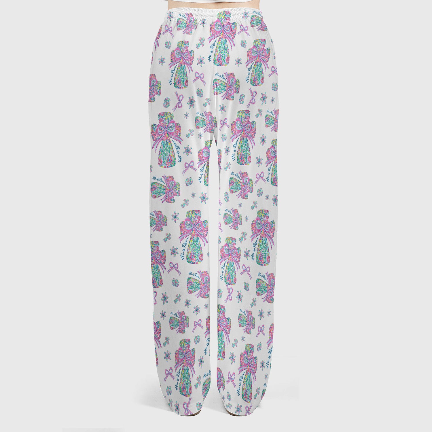 Colorful Bow Pattern Women's Scrub Sets, Breathable Med Uniform