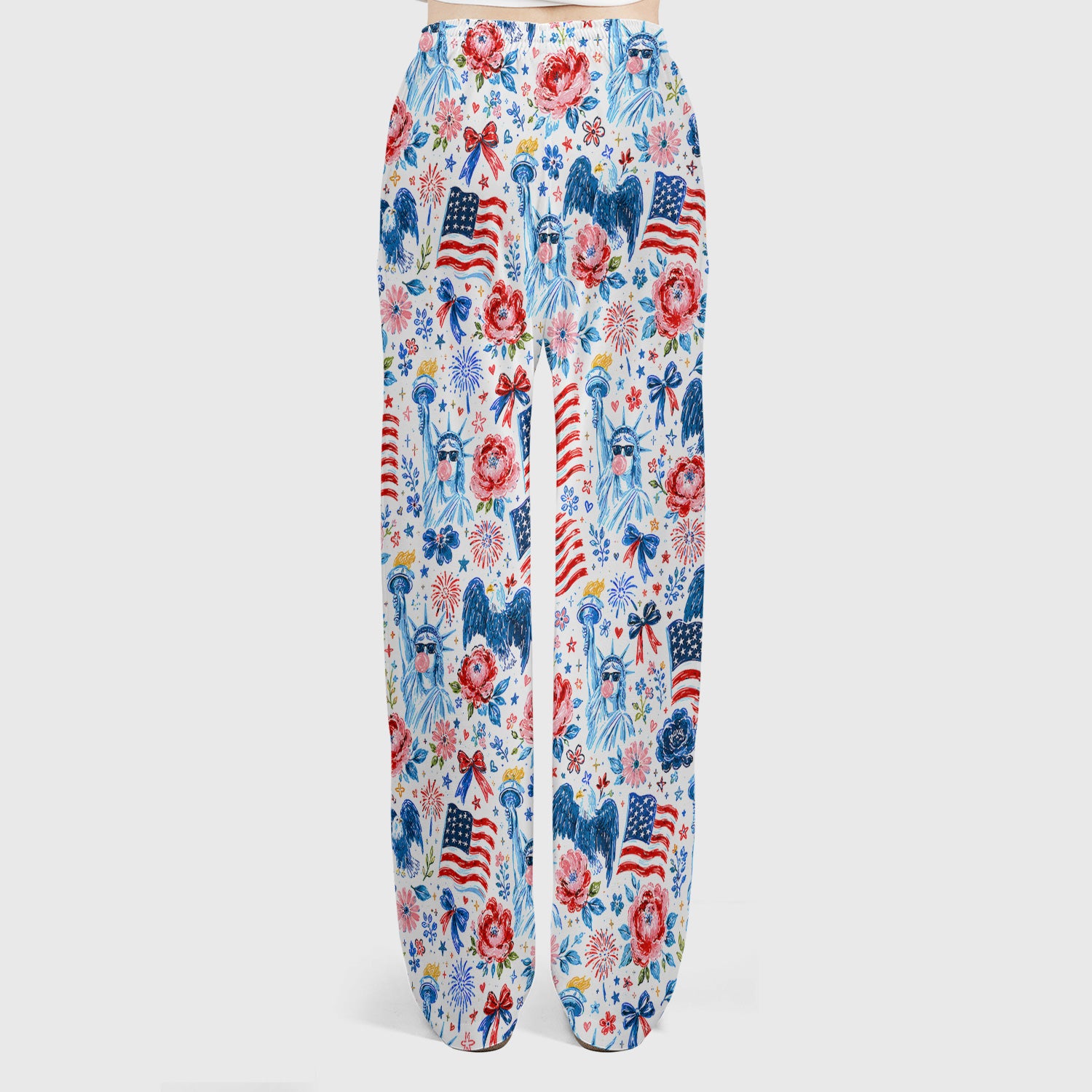 Patriotic Liberty Nurse Pattern Scrub Set, Scrub Pants and V Neck Top