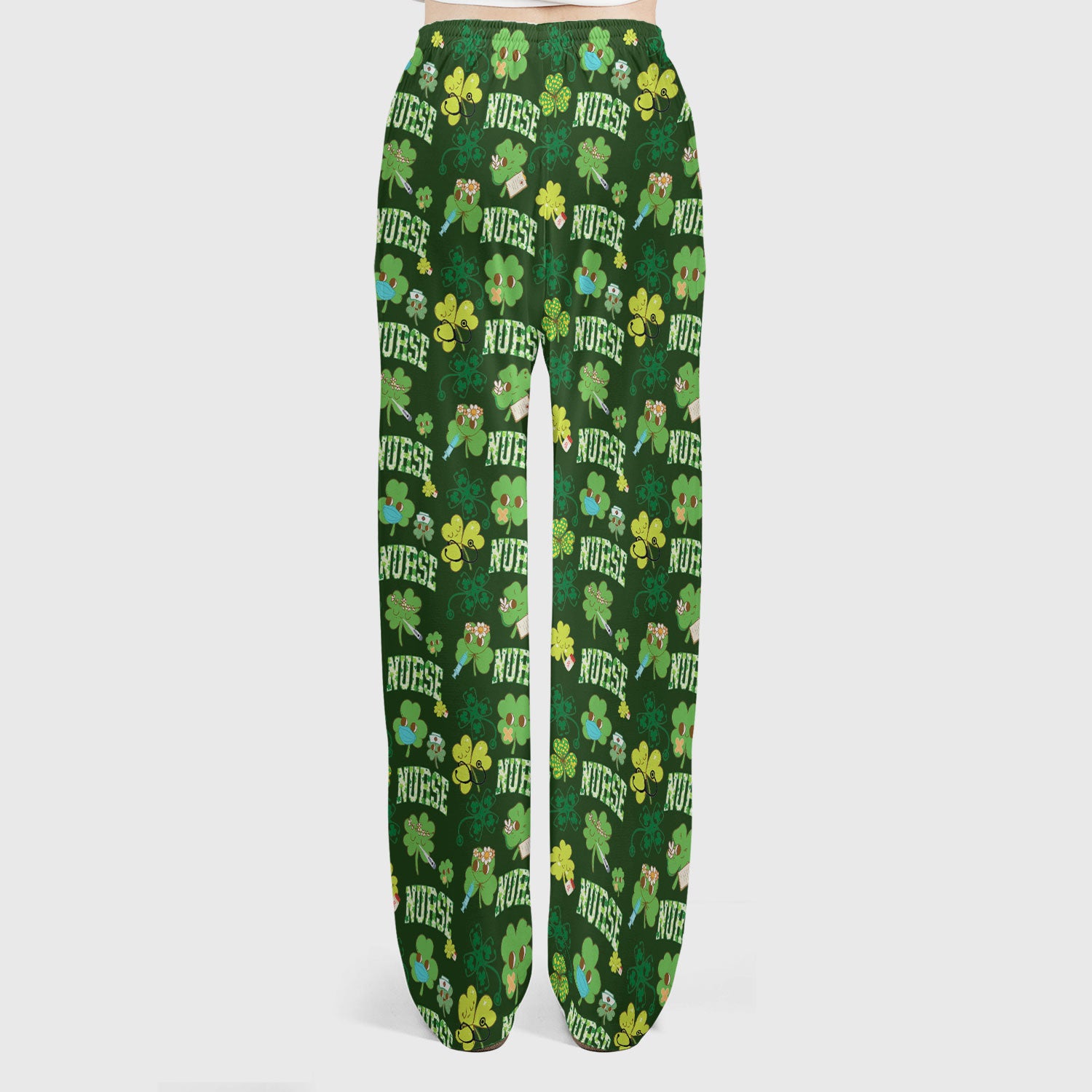 Lucky Shamrock Nurse Scrub Set, St. Patrick’s Day Nursing Shirt, Breathable Fabrics Nursing Uniform