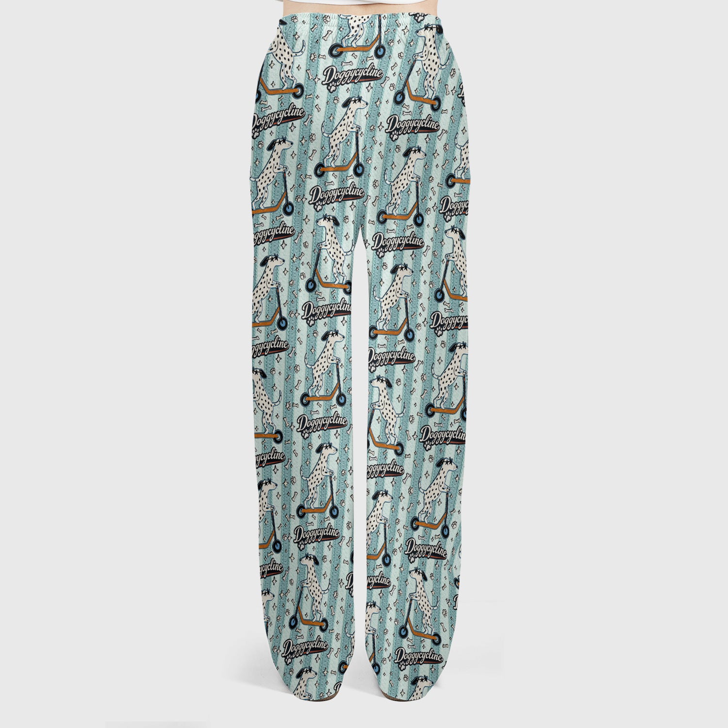 Veterinary Dalmatian Dog Pattern Scrub Set, Scrub Pants and V Neck Top