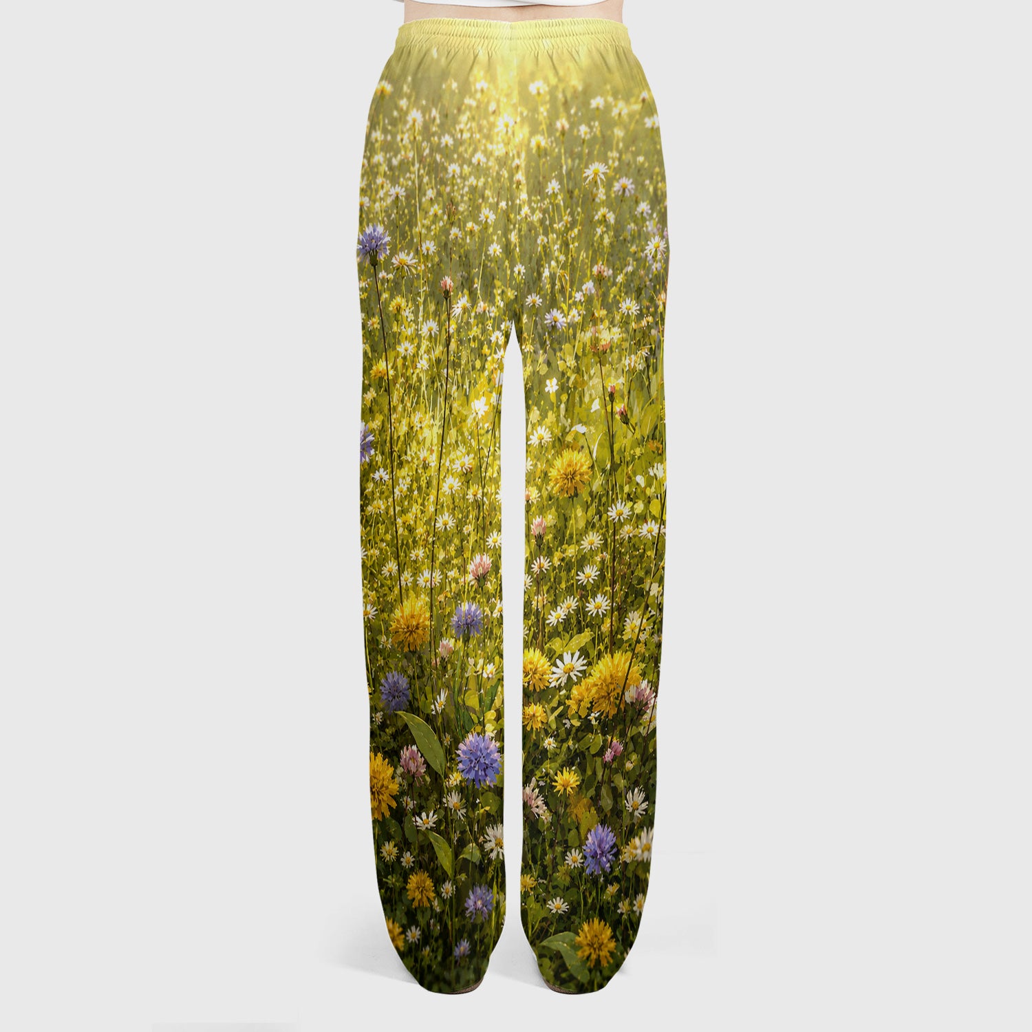 Meadow Raccoon Wildflower Garden Pattern Scrub Set, Scrub Pants and V Neck Top