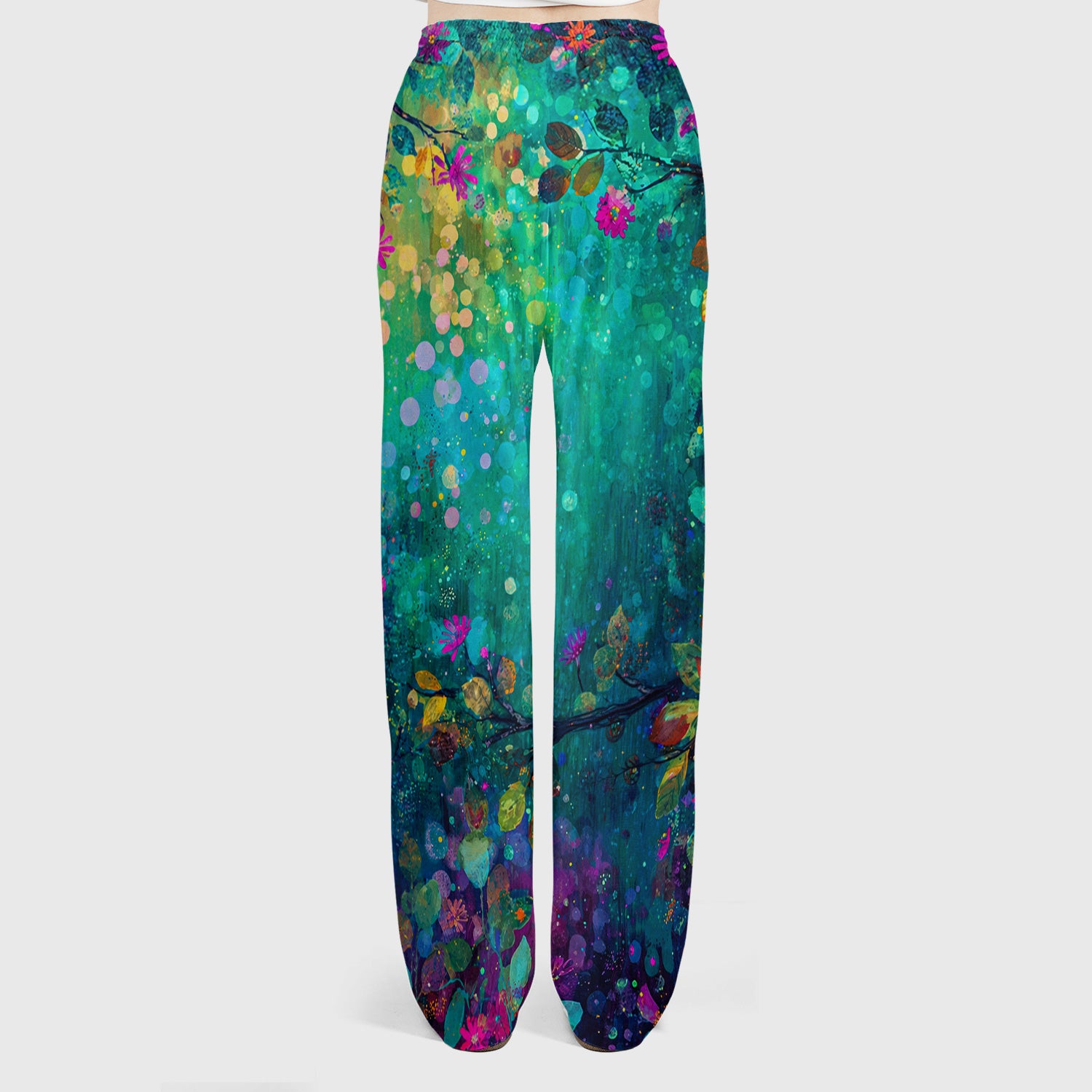 Vibrant Neon Owl Pattern, Colorful Forest Medical Scrub Set, Scrub Pants and V Neck Top