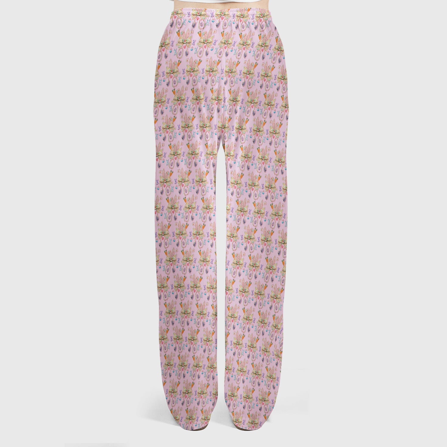 Easter Bunny Stethoscope Pastel Print Scrub Set, Scrub Pants and V Neck Top