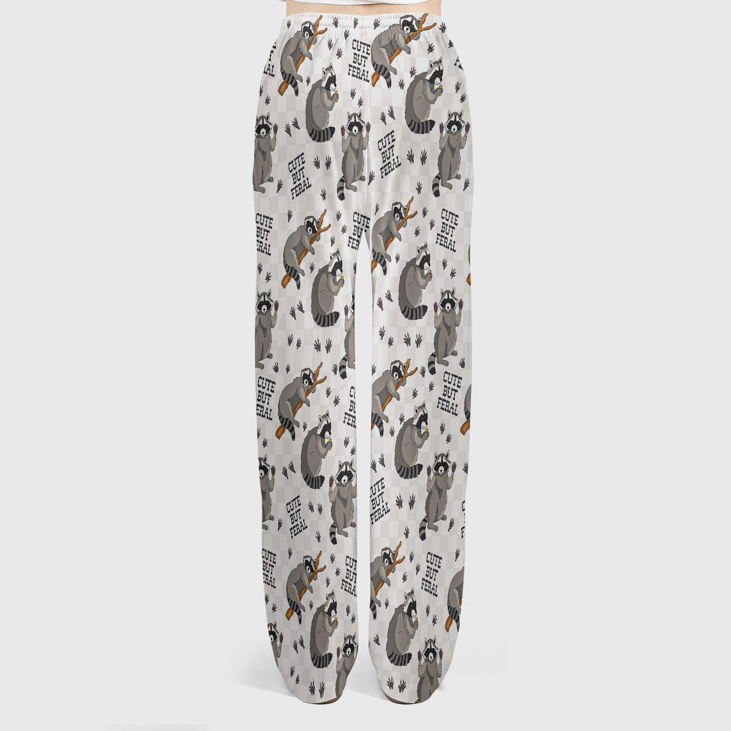 Funny Feral Raccoon Pattern Scrub Set, Scrub Pants and V Neck Top