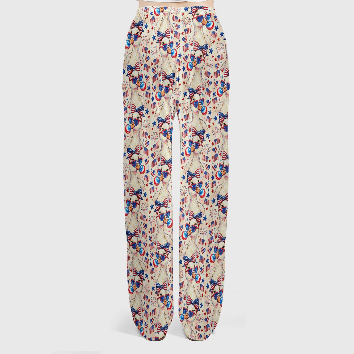 USA Flag 250th Patriotic Duck Sunglasses Pattern Scrub Set, Scrub Pants and V Neck Top