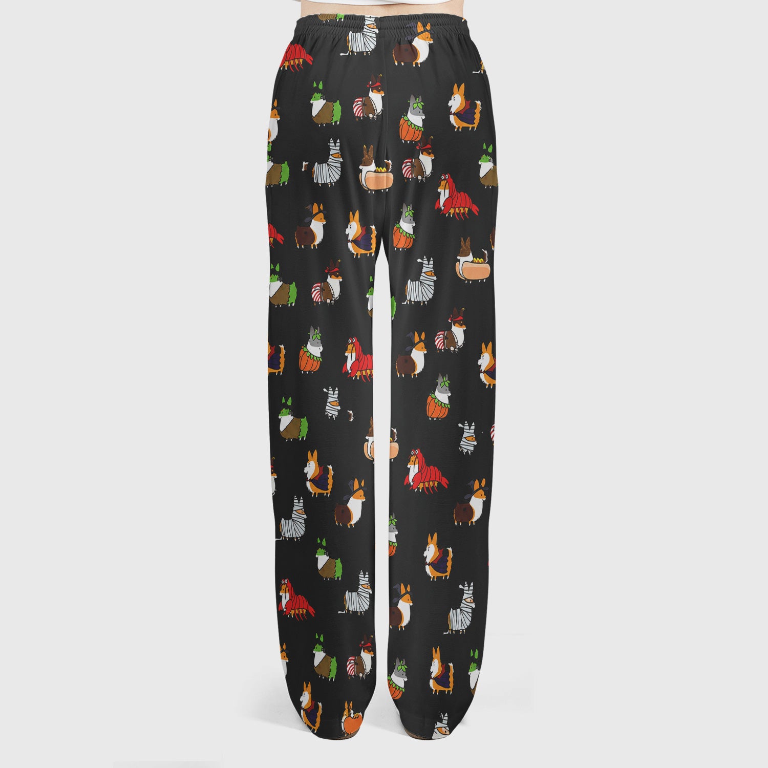 Cute Halloween Costume Corgis Scrub Set, Scrub Pants and V Neck Top