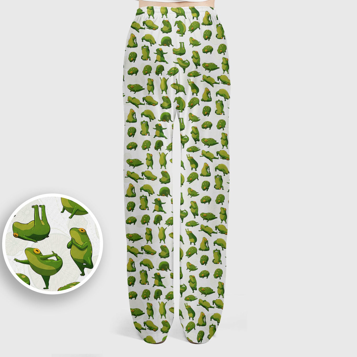 Cute Frog Cartoon Pattern Scrub Set, Breathable Med Uniform