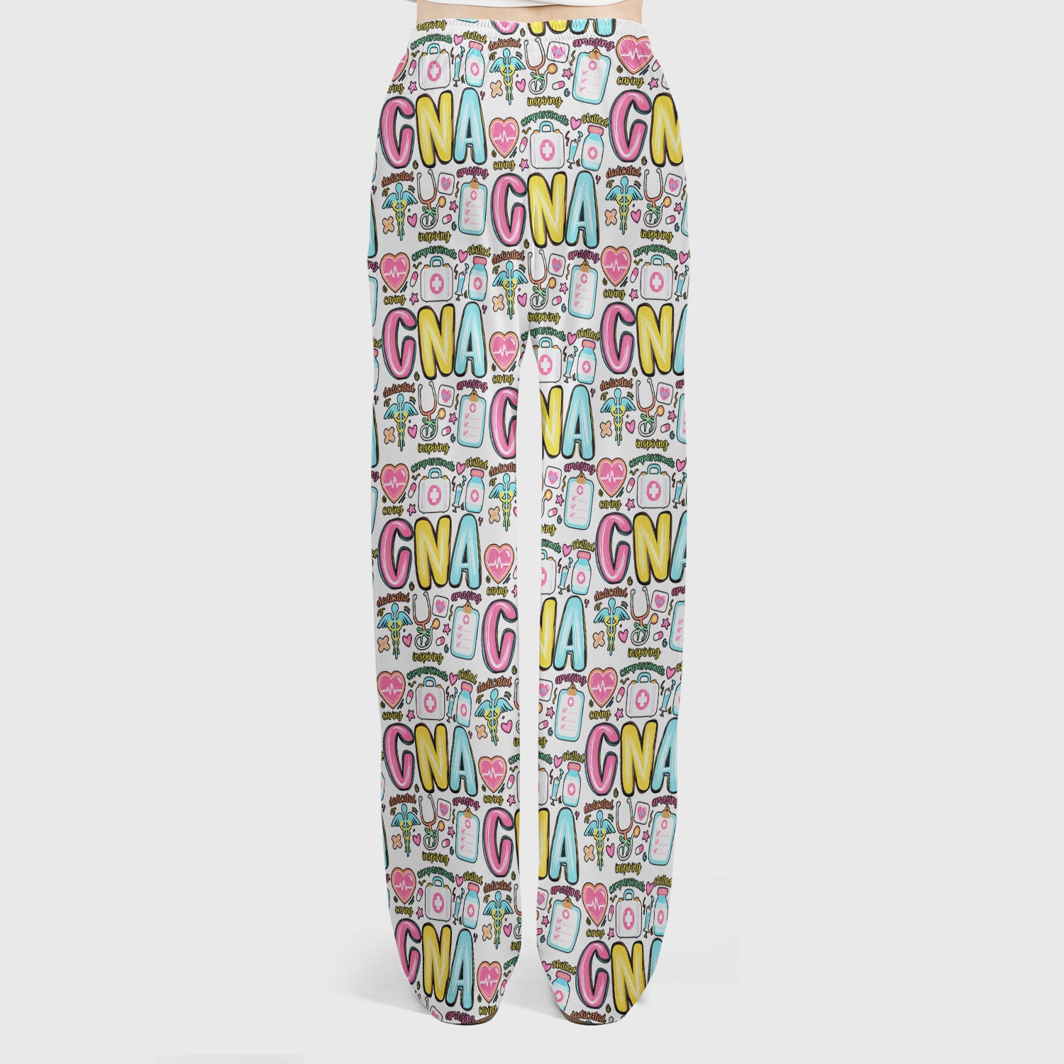 CNA Nurse Appreciation Pattern Scrub Set, Breathable Med Uniform