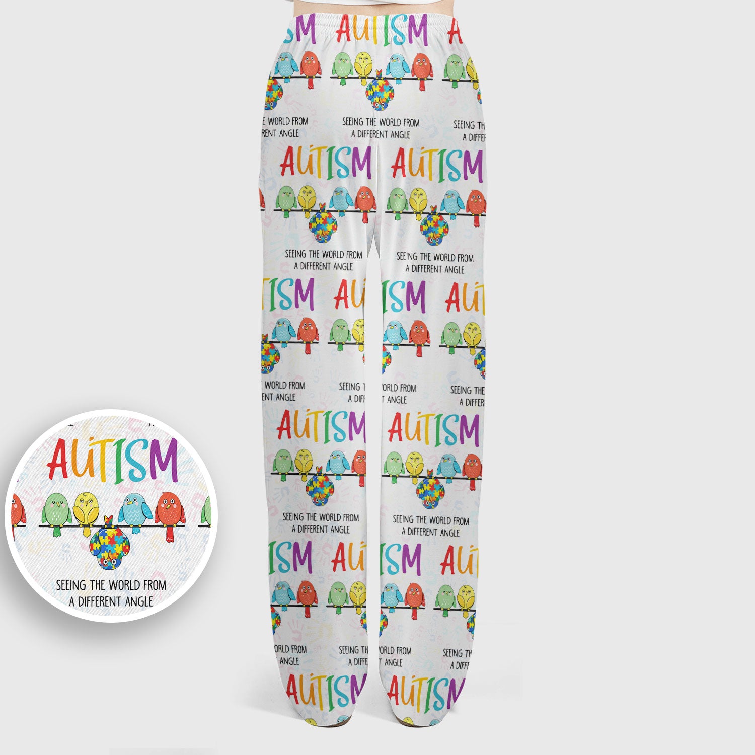 Autism Seeing The World From A Different Angle Birds Scrub Set, Breathable Med Uniform