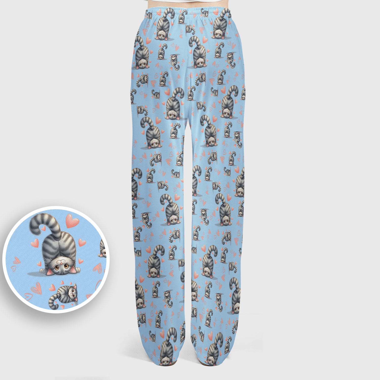 Valentine Cute Cat Scrub Set, Cat Heart Pattern Nurse Uniform, Comfortable Scrubs For Nurses