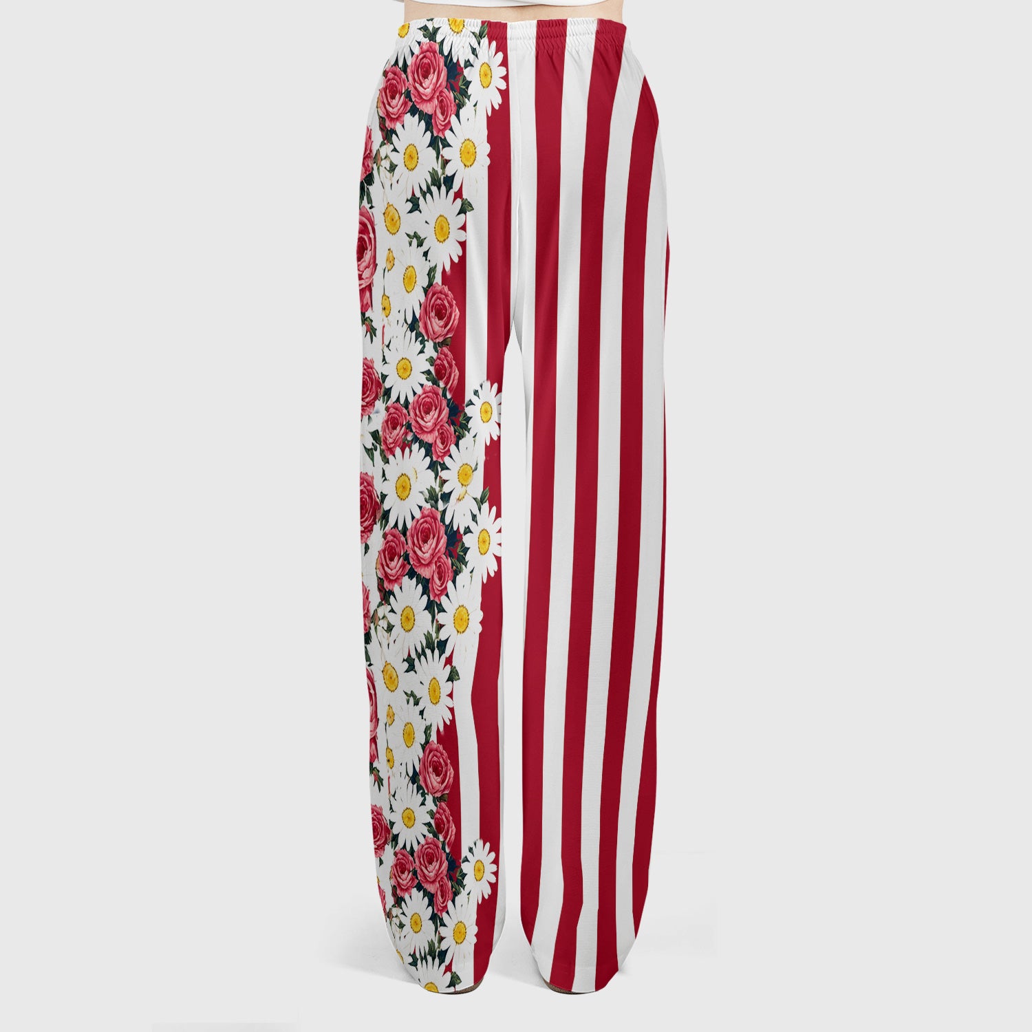 Floral American Flag Nurse Scrub Top for RN, CNA, Healthcare Workers, Patriotic Uniform Scrub Set, Scrub Pants and V Neck Top