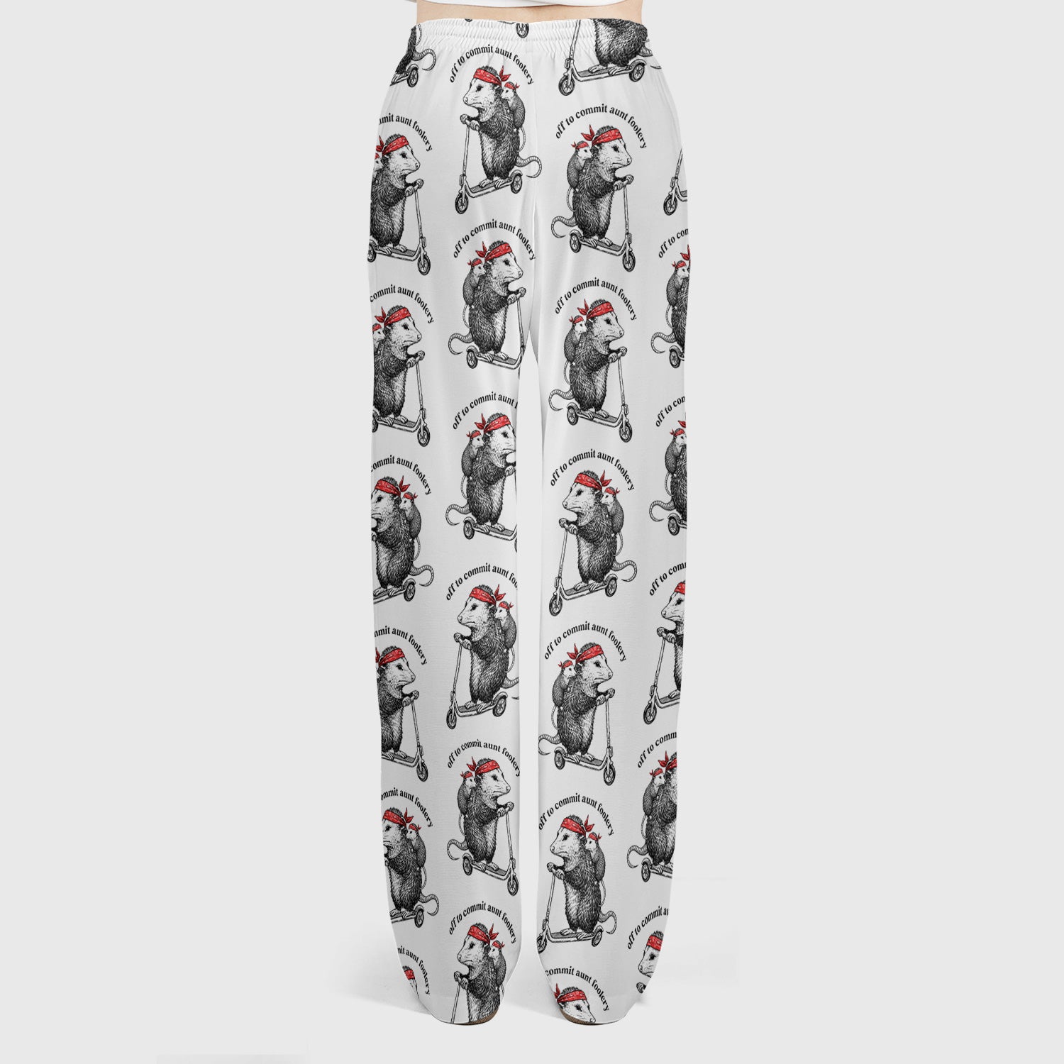 Aunt Foolery Opossum Pattern Scrub Set, Scrub Pants and V Neck Top
