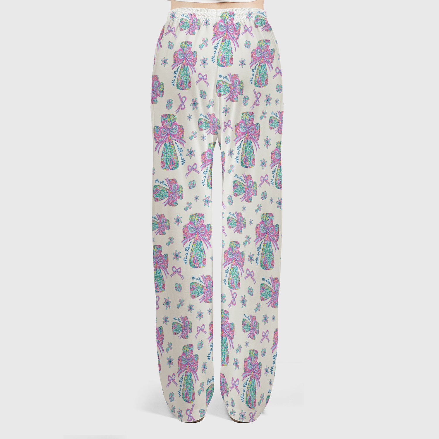 Colorful Bow Pattern Women's Scrub Sets, Breathable Med Uniform