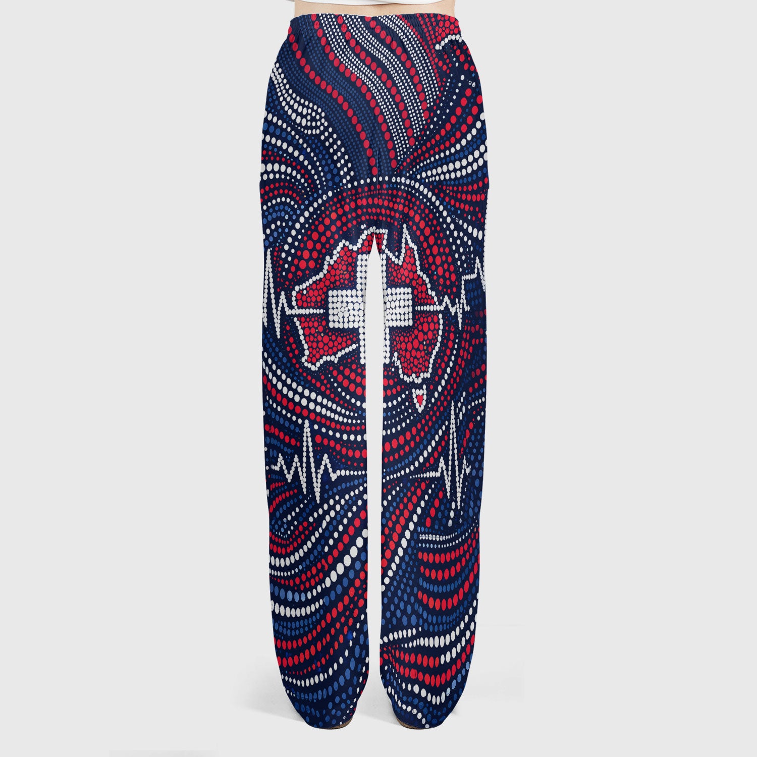 Dot Art Medical Cross Heartbeat Print Scrub, Women's Scrub Sets