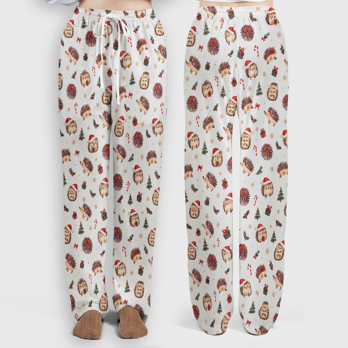 Christmas Hedgehogs And Gifts Scrub Set, Scrub Pants and V Neck Top