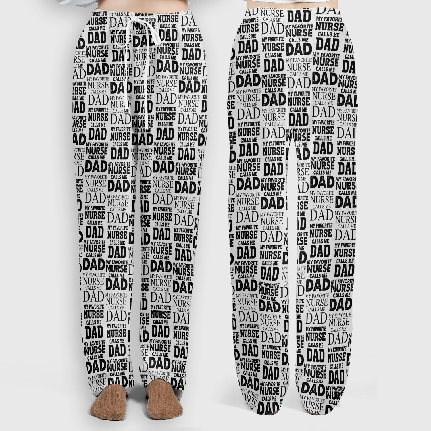 Favorite Nurse Calls Dad Pattern Scrub Set, Scrub Pants and V Neck Top