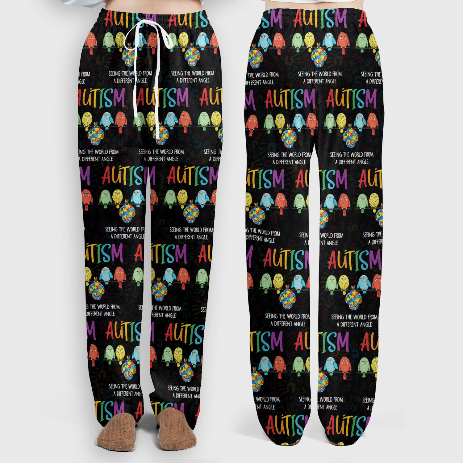 Autism Seeing The World From A Different Angle Birds Scrub Set, Breathable Med Uniform