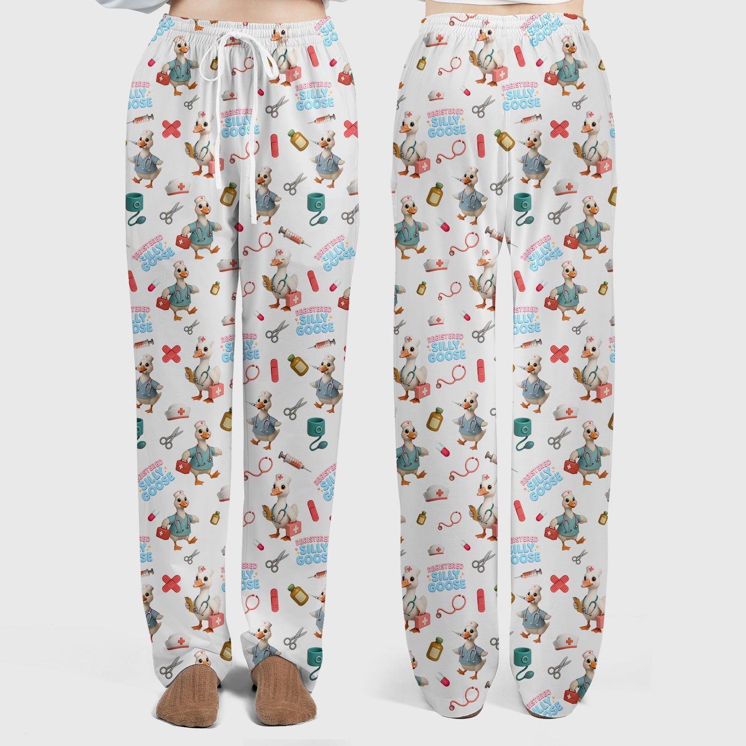 Funny Goose Nurse Scrubs for Women, Registered Silly Goose Set, Cute Medical Uniform for RN CNA LPN