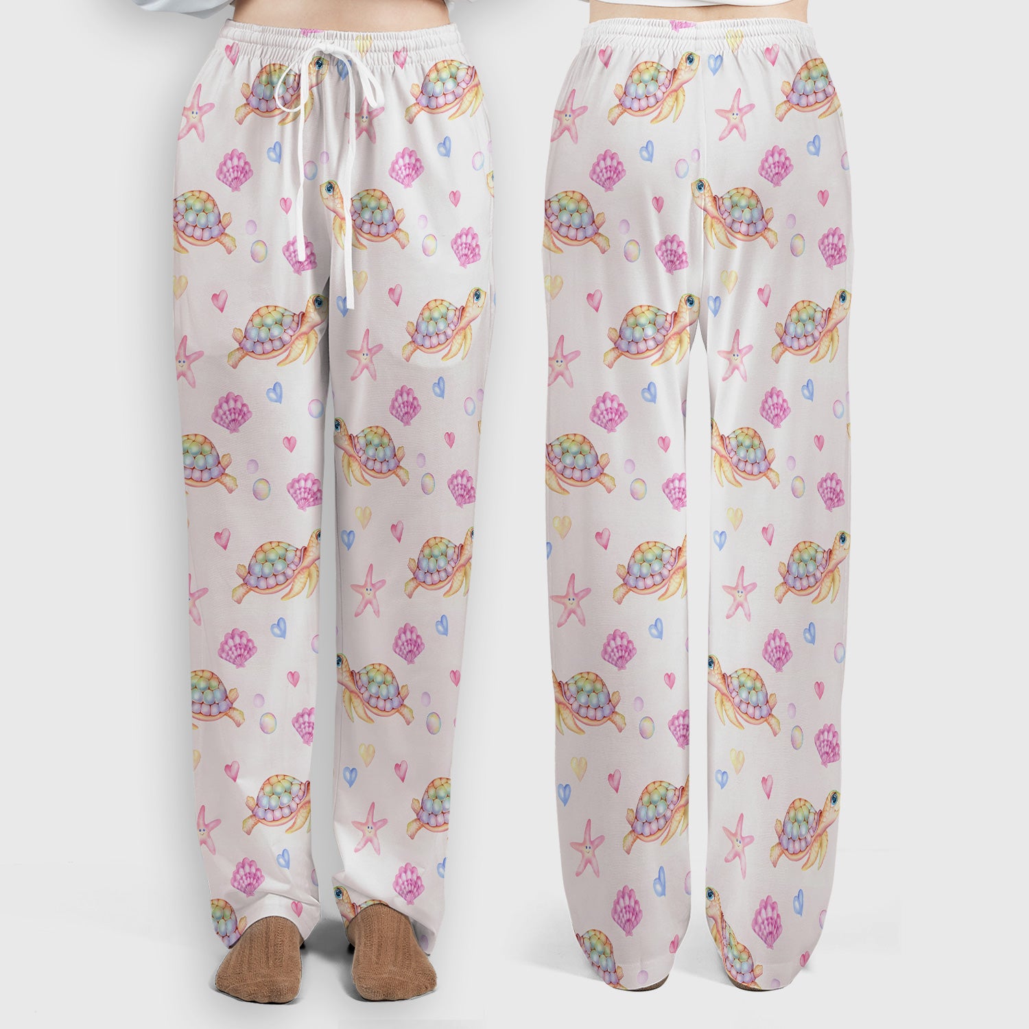 Sea Turtle Ocean Print Scrub Set, Scrub Pants and V Neck Top