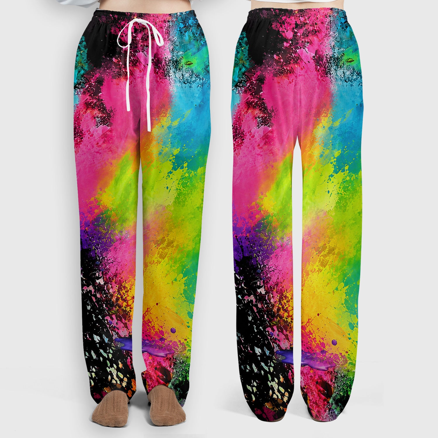 Baby Highland Cow Floral Print Scrub Set, Scrub Pants and V Neck Top