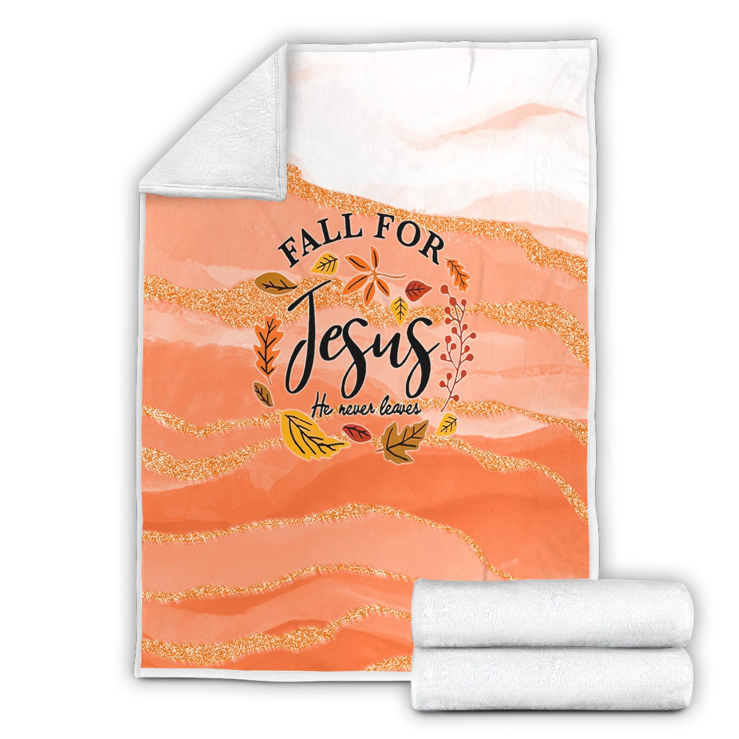 Christian Nurse Fall Blanket - Fall for Jesus He Never Leaves Throw - Gift for Women RN LPN CNA