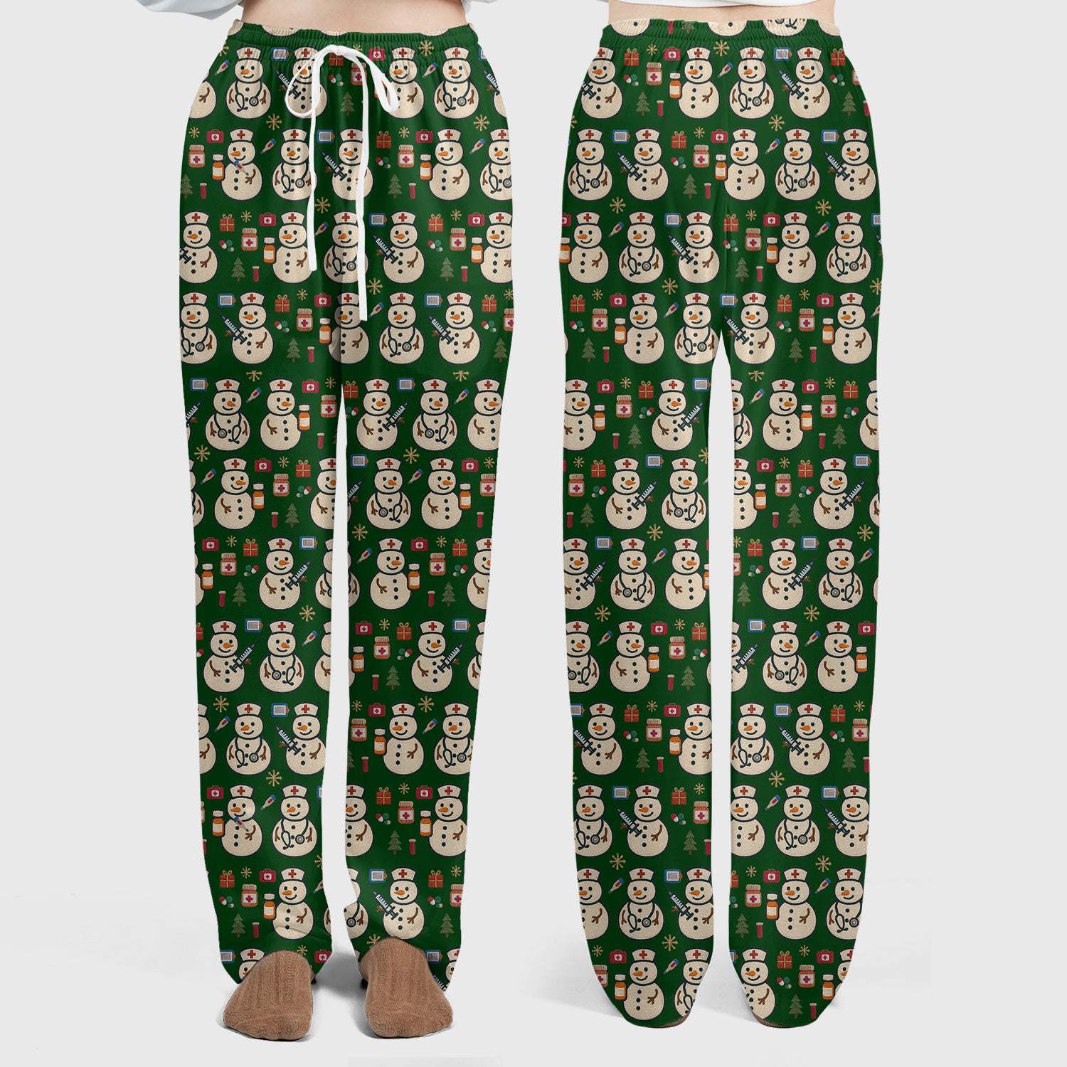 Snowman Nurse Christmas Scrub Set – Festive Medical Pattern Shirt – Cute Holiday Uniform For Nursing