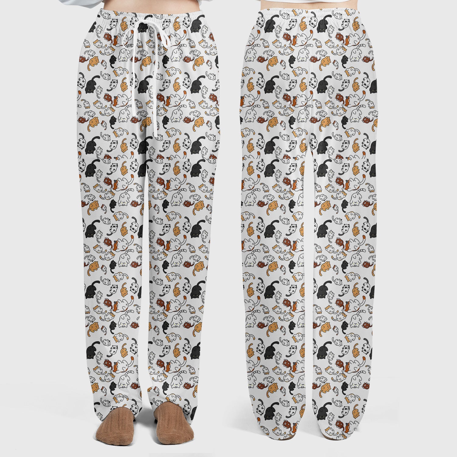 Funny Cat Scrub Set, Cute Cat Pattern Nurse Shirt For Women, Breathable Fabrics Nursing Uniform