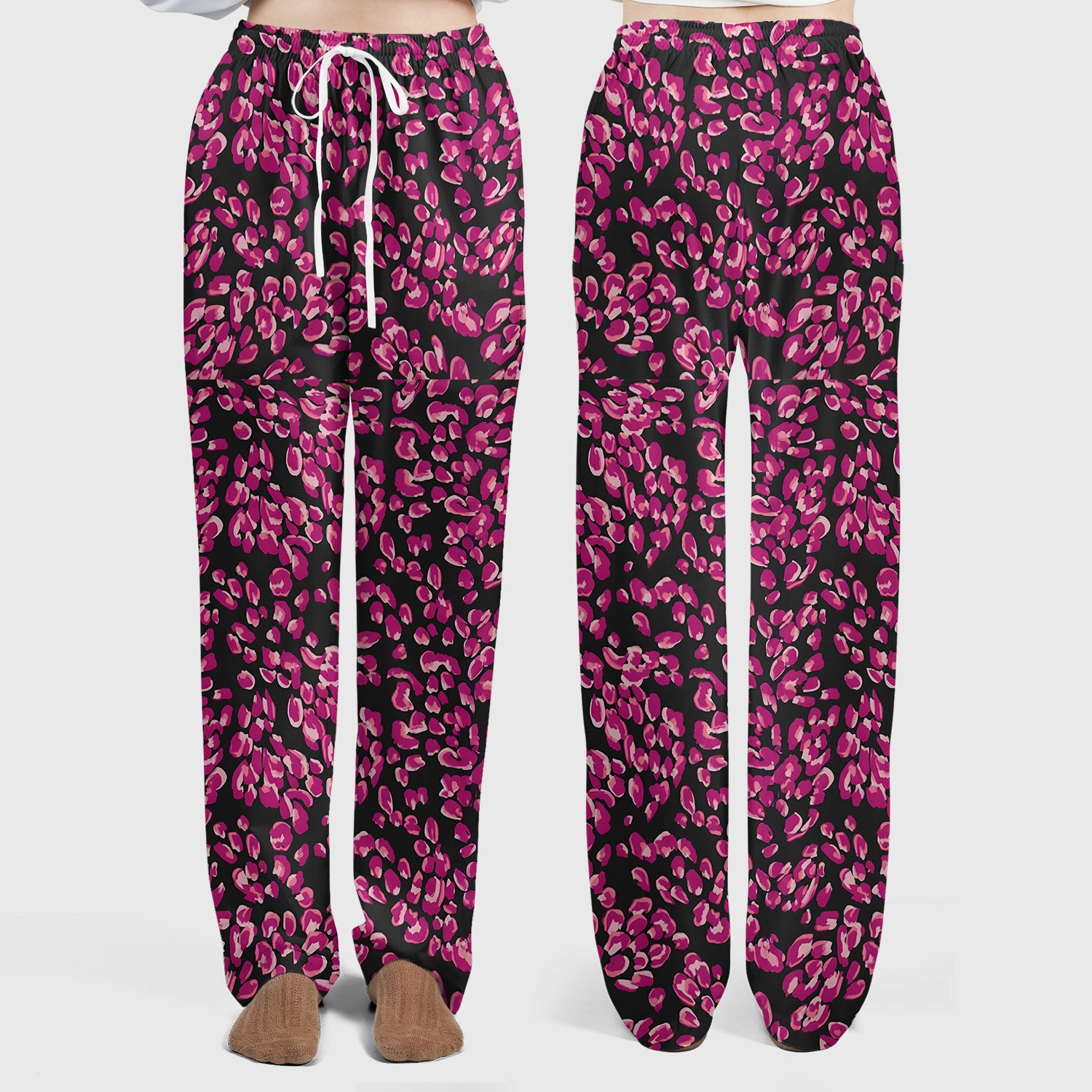 Falling Pink Rose Petals All Over Print Scrub Set, Breathable Med Uniform