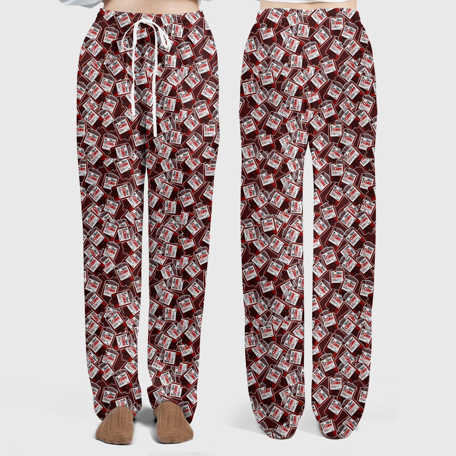 Soda Lover Scrub Set for Nurses, Retro Red Drink Print Medical Uniform Set