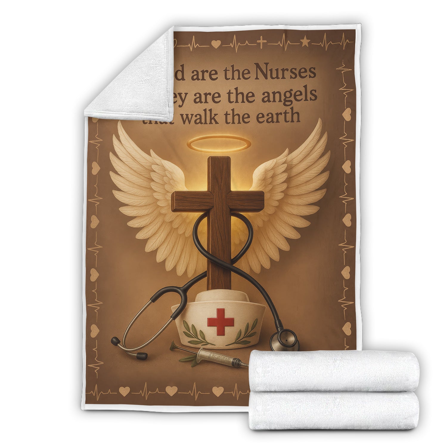 Christian Nurse Blanket Gift for Faithful RN - Blessed Are the Nurses Quote - Religious Throw for Christian Healthcare Workers