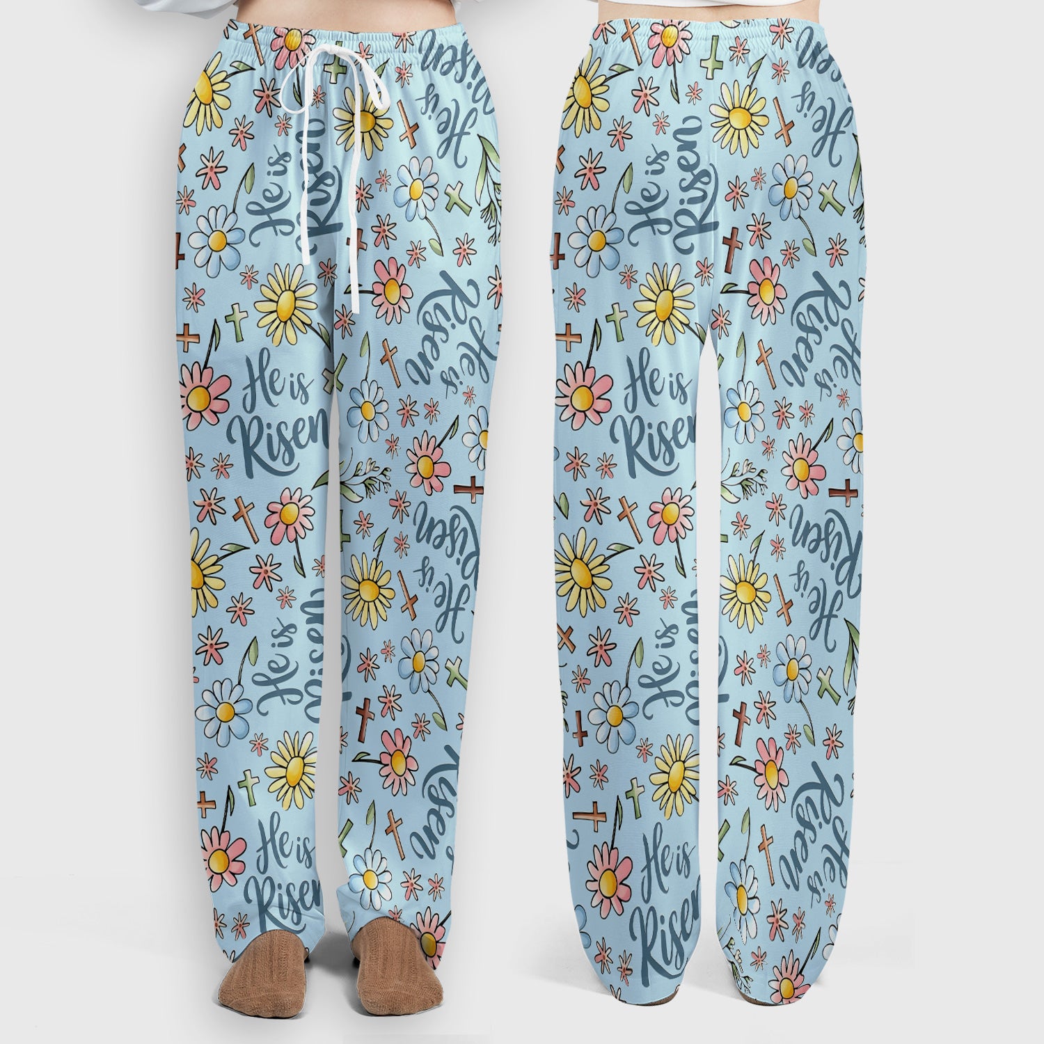 He Is Risen Cross Flower Pattern Scrub Set, Nurse Uniform Scrubs Set