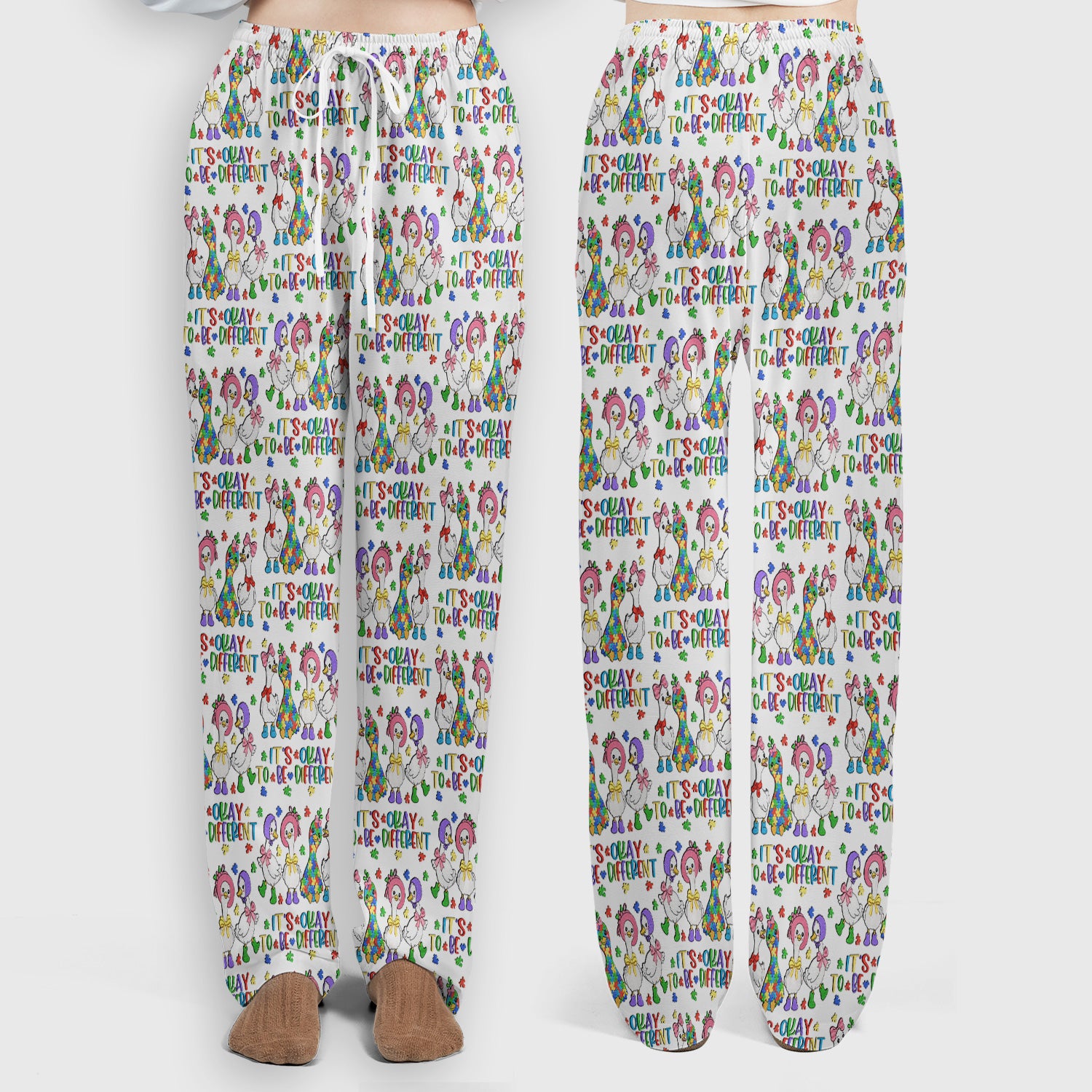 It’s Okay To Be Different Duck Pattern Scrub Set, Nurse Uniform Scrubs Set