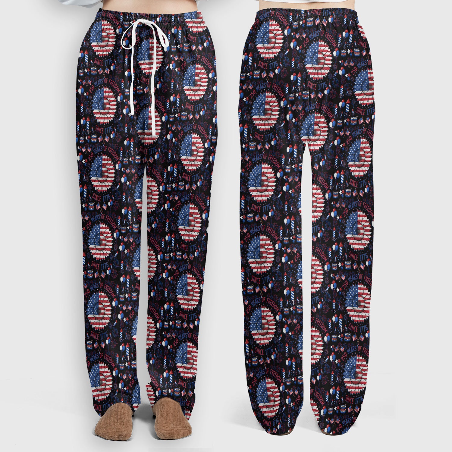 Festive Patriotic Sunflower American Flag Fireworks Pattern Scrub Set, Breathable Med Uniform