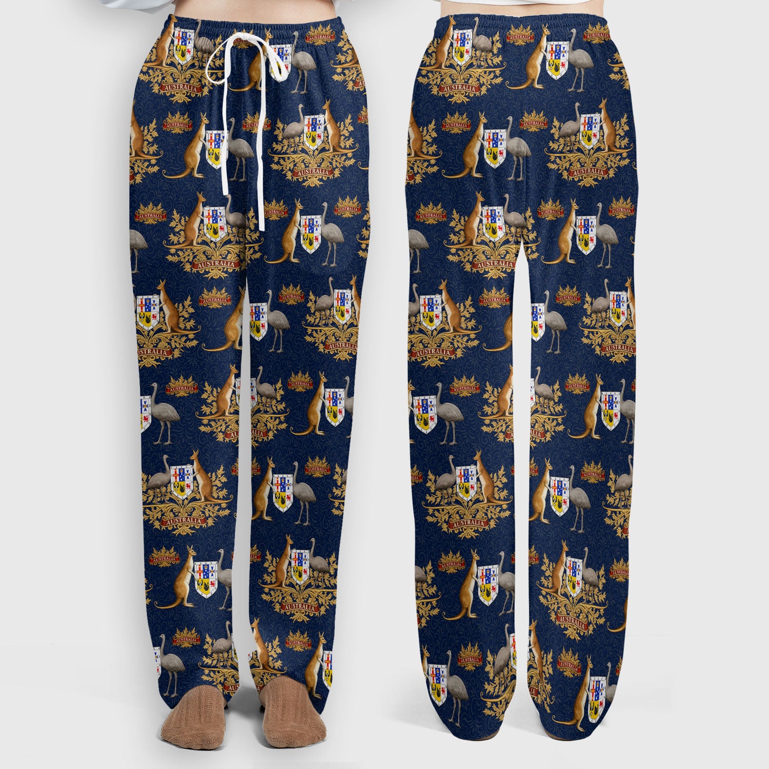 Australian National Crest Kangaroo Emu Scrub Set, Women's Scrub Sets