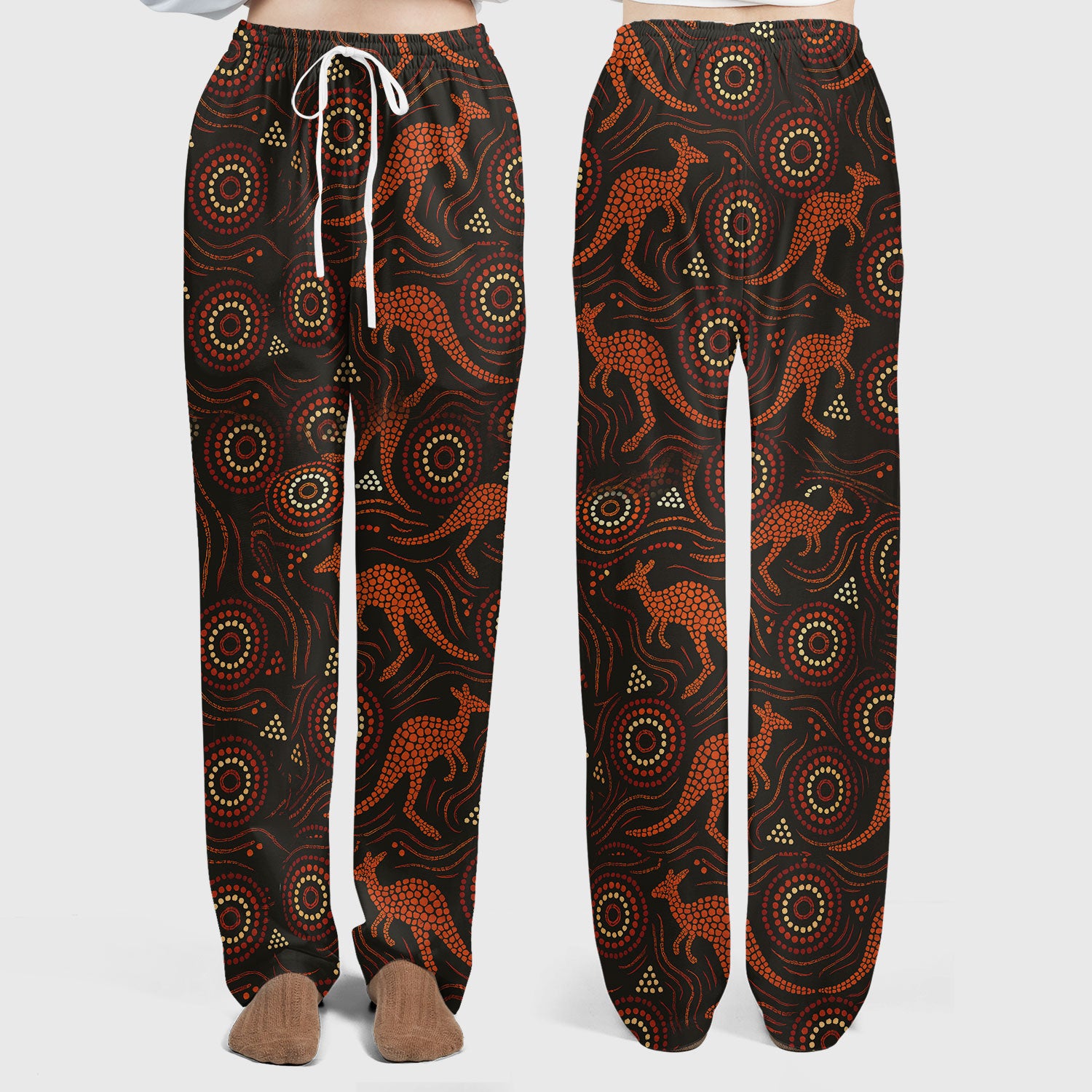 Australian Indigenous Medical Pattern Shirt, Aboriginal Dot Art Kangaroo Nurse Scrub Set,  Breathable Fabrics Nursing Uniform