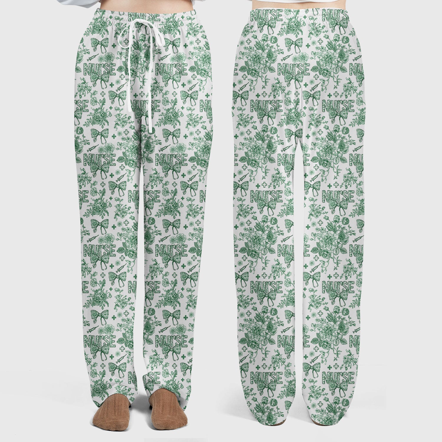 Toile de Jouy Nurse Scrub Set - Elegant Floral Pattern Scrubs for Women - Stylish Flower Medical Scrubs Gift for Healthcare Workers
