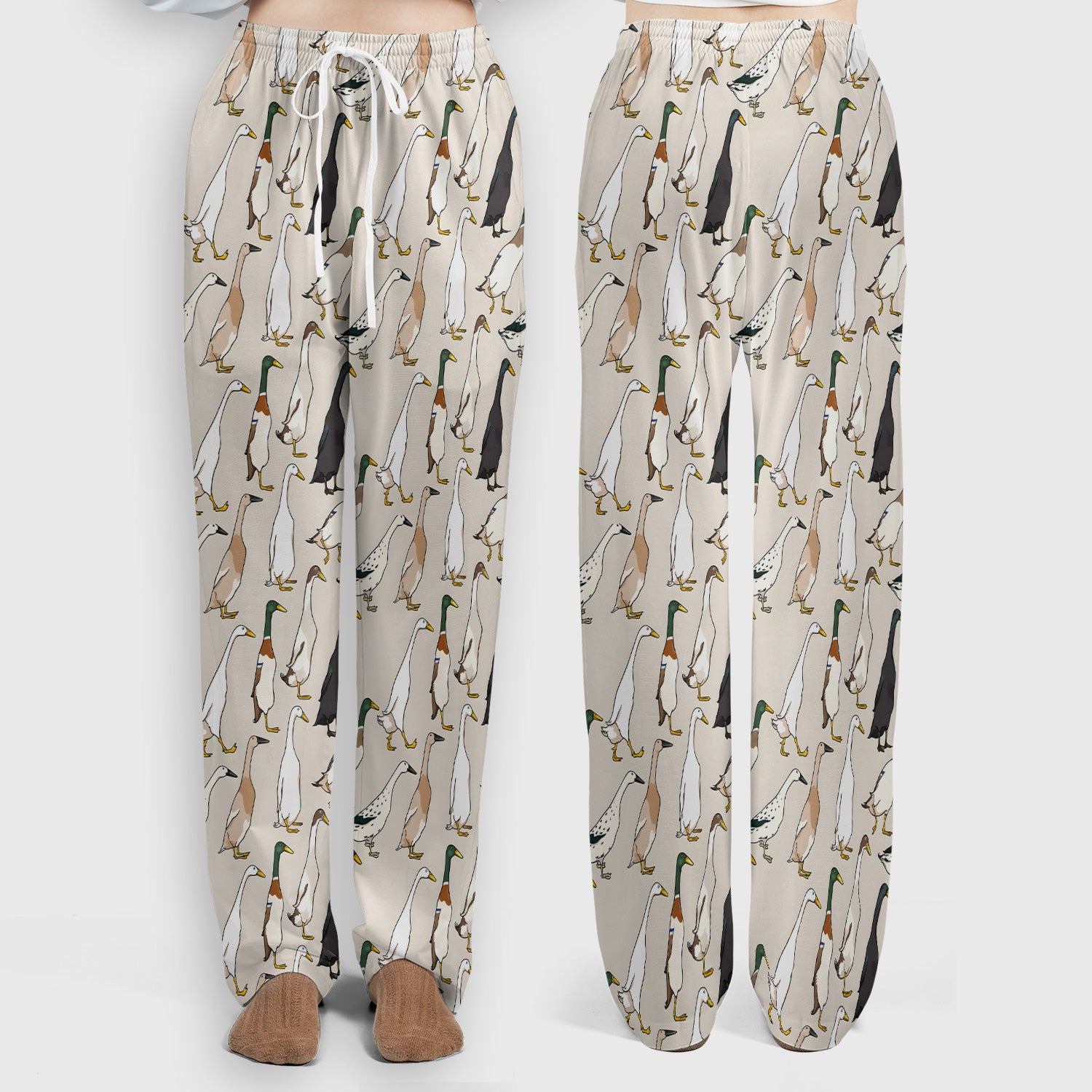 Duck Farm Animal Pattern Scrub Set, Scrub Pants and V Neck Top