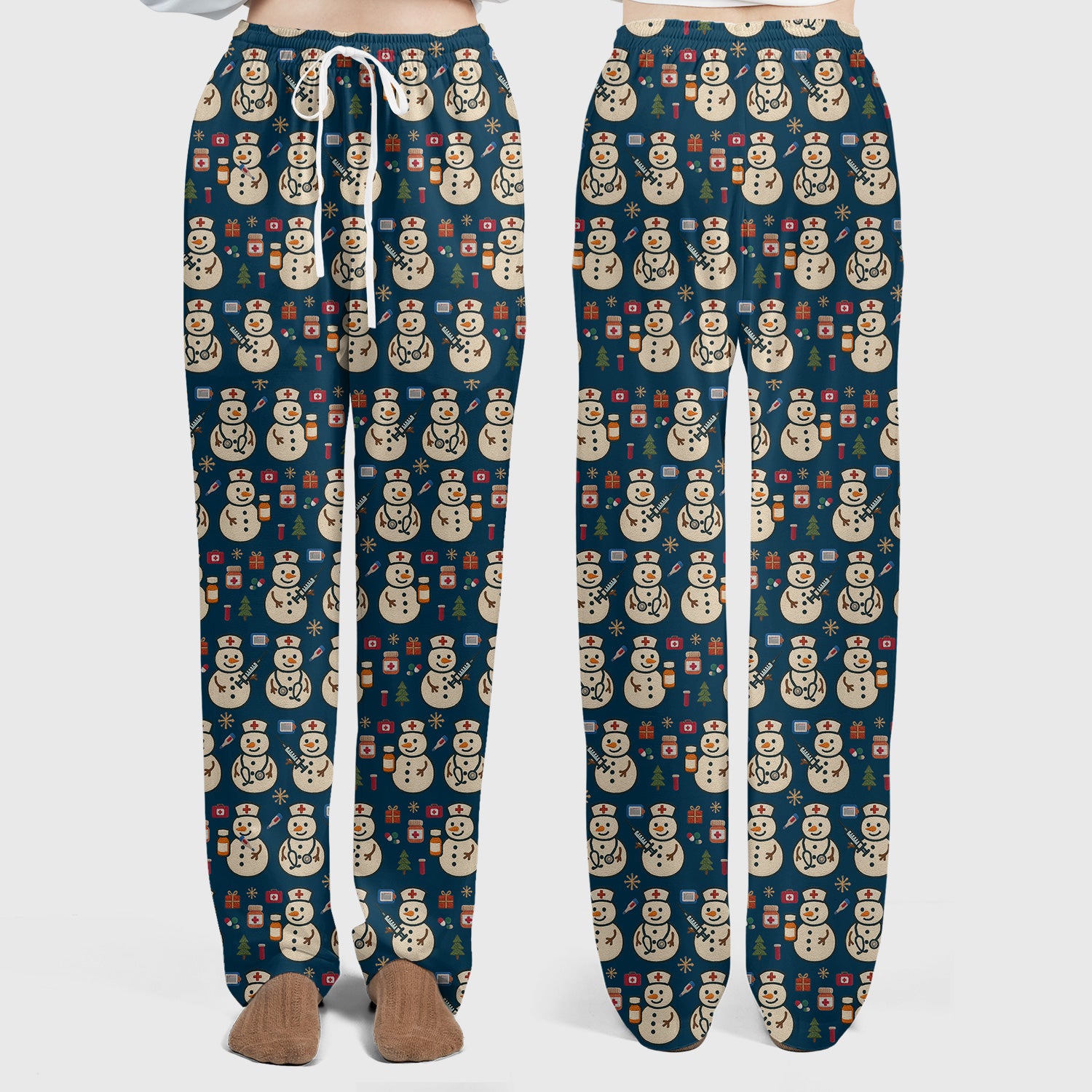 Snowman Nurse Christmas Scrub Set – Festive Medical Pattern Shirt – Cute Holiday Uniform For Nursing
