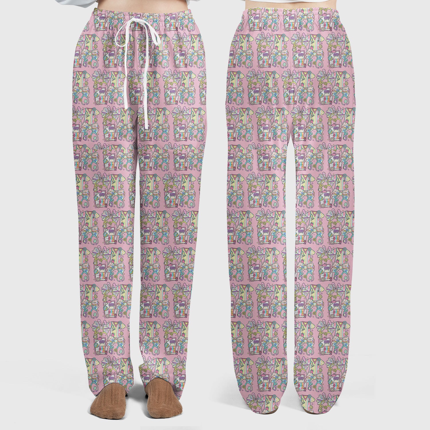Colorful Nurse Scrub Supplies Pattern Scrub Set, Scrub Pants and V Neck Top