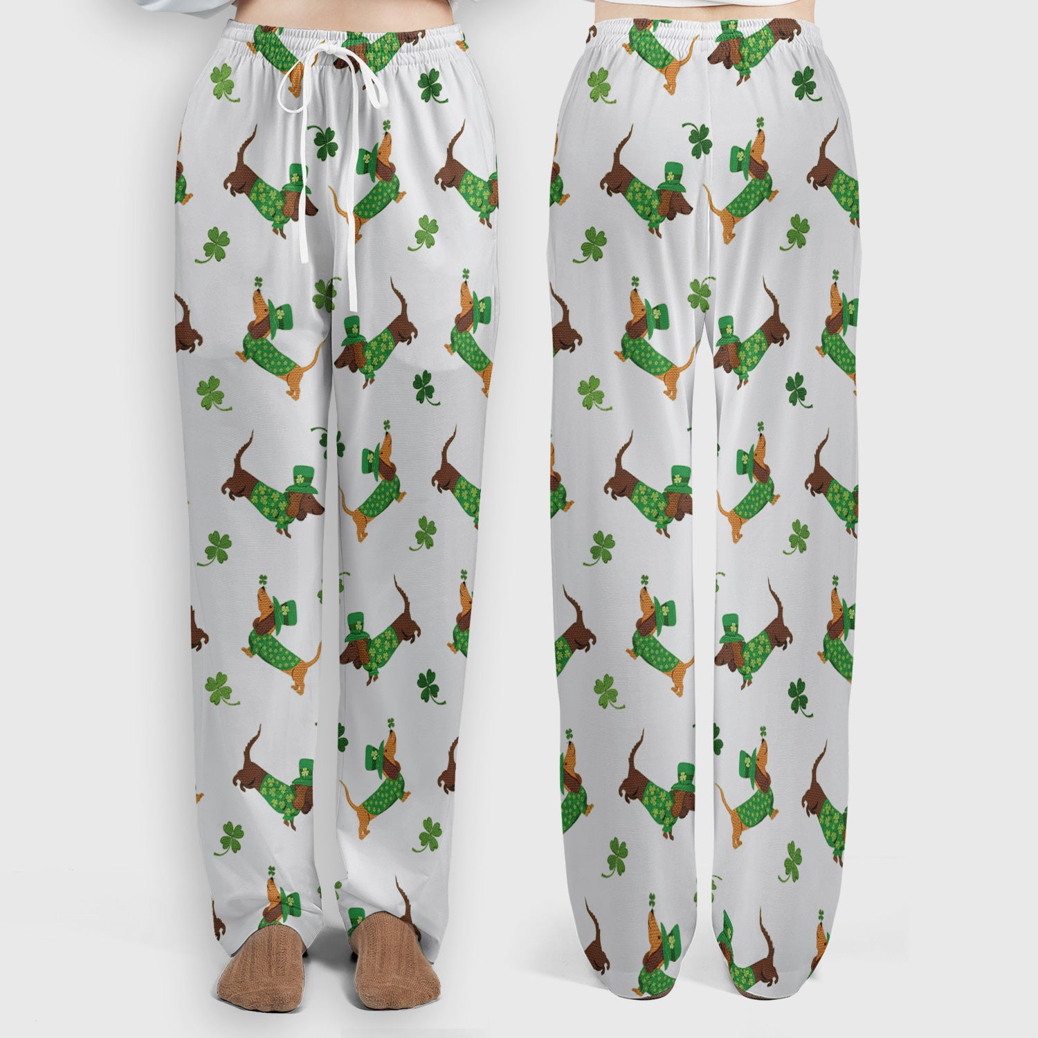 St. Patrick’s Day Dachshund Scrub Set, Funny Wiener Dog Nurse Shirt, Breathable Fabrics Nursing Uniform