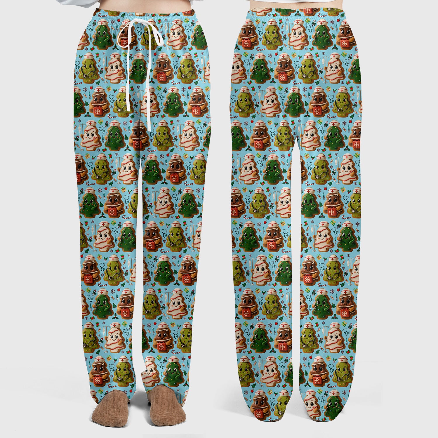Christmas Cookie Scrub Set – Festive Nurse & Holiday Tree Pattern – Cute Medical Uniform for Nurses, Vets and Healthcare Workers